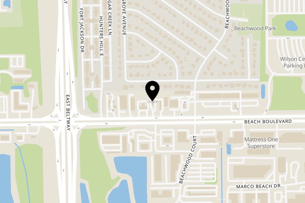 Map showing the location of Lubi's hot subs on 11633 Beach Blvd in Jacksonville